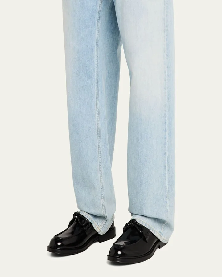 Men's Tie Brushed Calfskin Bit Loafers - Image 3