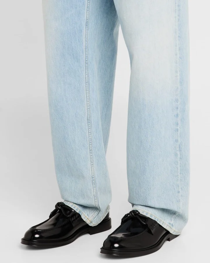 Men's Tie Brushed Calfskin Bit Loafers - Image 3