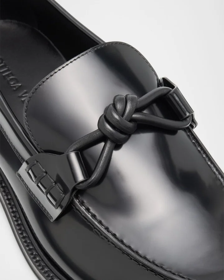 Men's Tie Brushed Calfskin Bit Loafers - Image 10