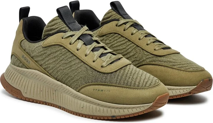 Men's Titanium Evo Running Sneakers, Dark Green