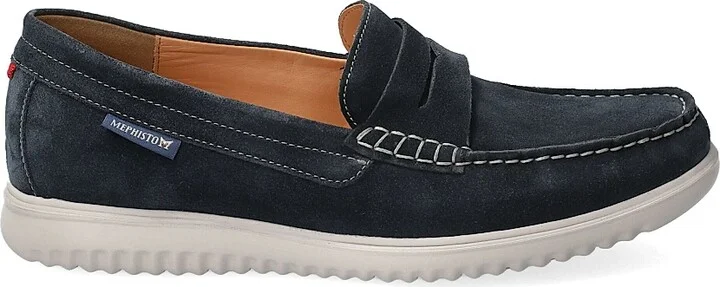 Men's Titouan Suede Moccasin Loafers - Blue - Size 7