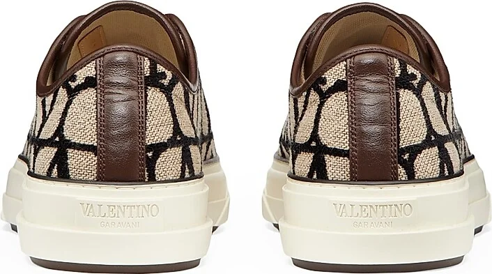 Men's Toile Iconographe Totaloop Low-Top Sneakers - Beige Black - Size 10.5 - Image 3
