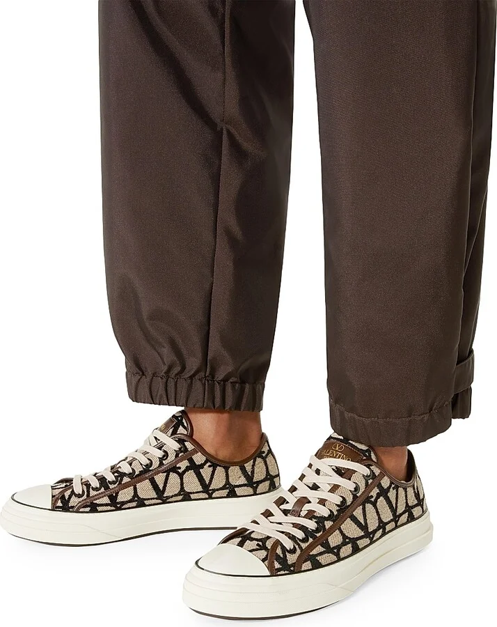 Men's Toile Iconographe Totaloop Low-Top Sneakers - Beige Black - Size 10.5 - Image 6