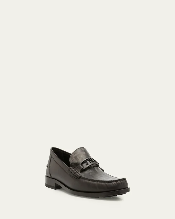 Men's Tonal FF-Monogram Leather Loafers - Image 2