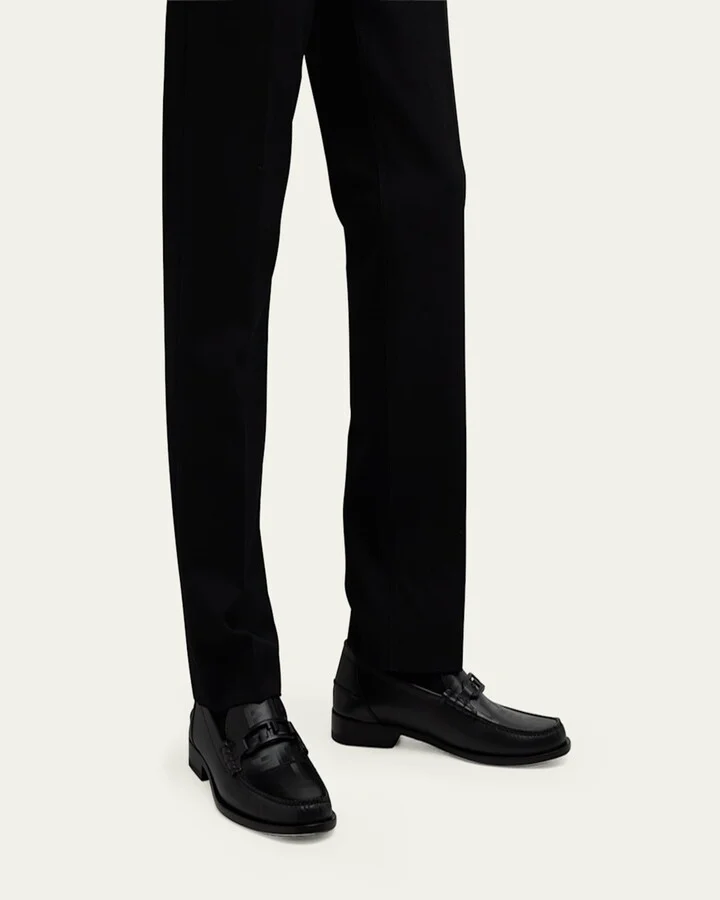 Men's Tonal FF-Monogram Leather Loafers - Image 5