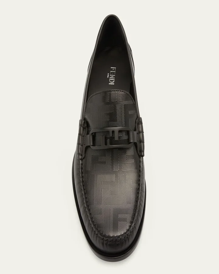 Men's Tonal FF-Monogram Leather Loafers - Image 10