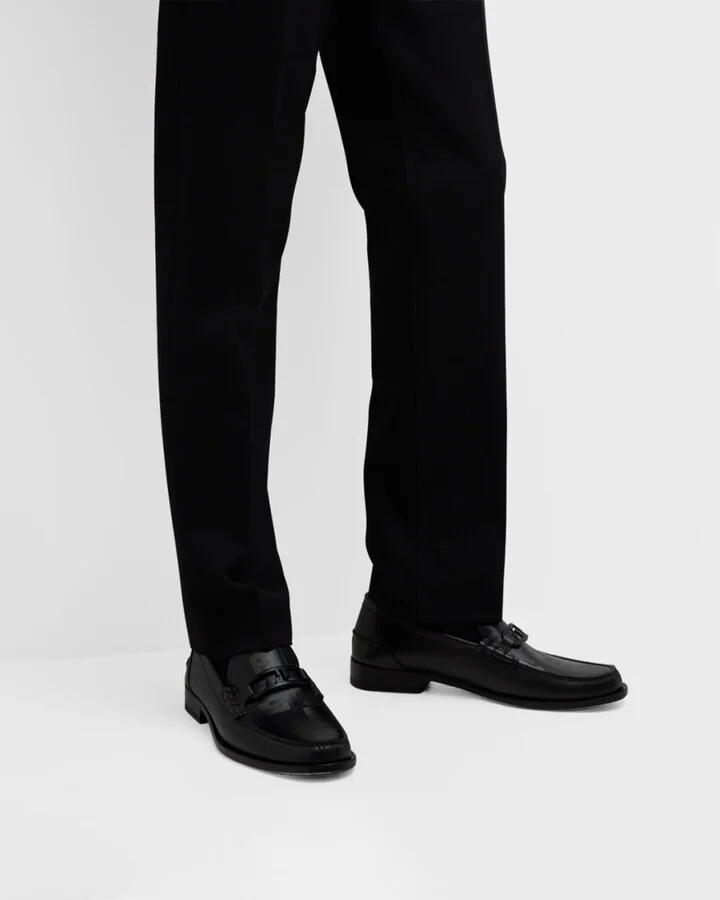 Men's Tonal FF-Monogram Leather Loafers - Image 2