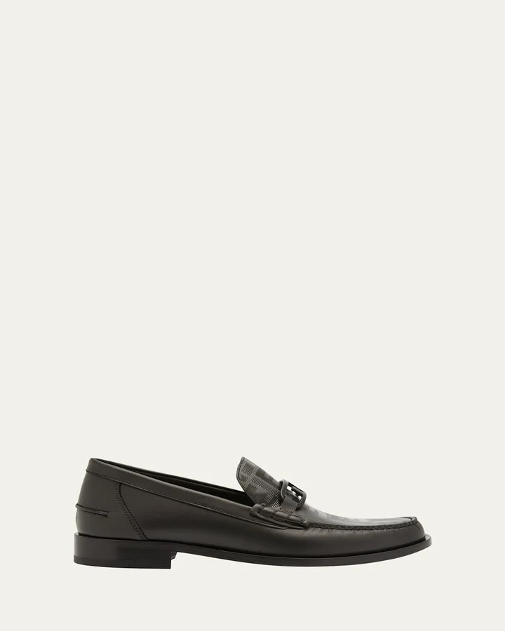 Men's Tonal FF-Monogram Leather Loafers