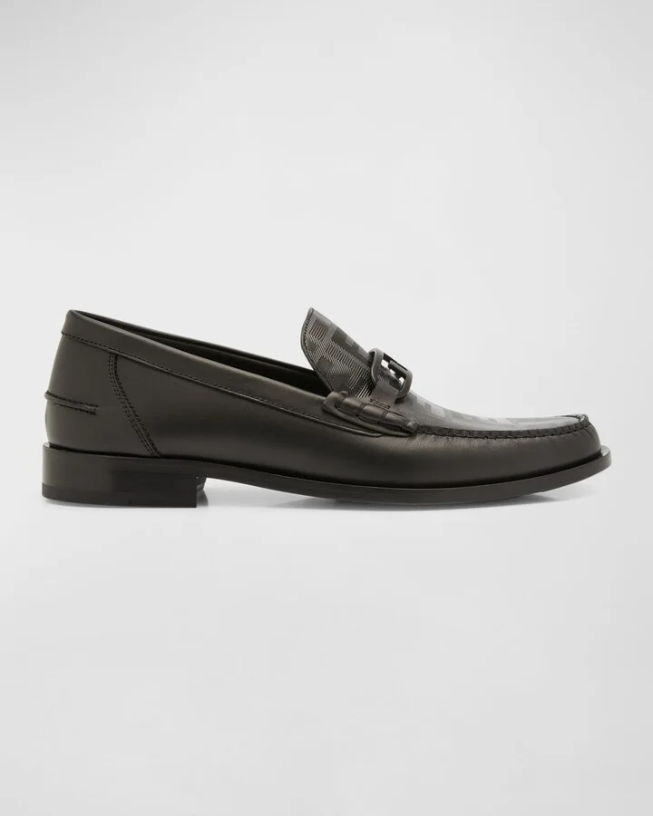 Men's Tonal FF-Monogram Leather Loafers