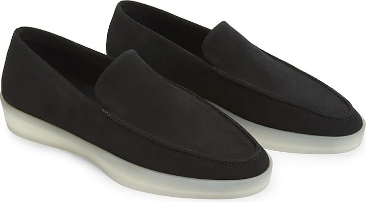 Men's Tonal Suede Loafers - Black - Size 7 - Image 2