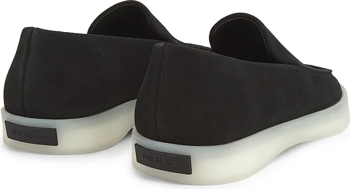 Men's Tonal Suede Loafers - Black - Size 7 - Image 3