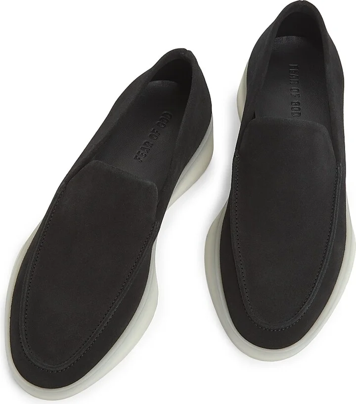 Men's Tonal Suede Loafers - Black - Size 7 - Image 4