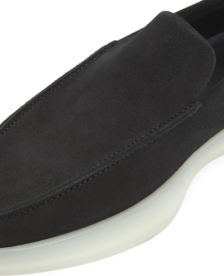 Men's Tonal Suede Loafers - Black - Size 7 - Image 5