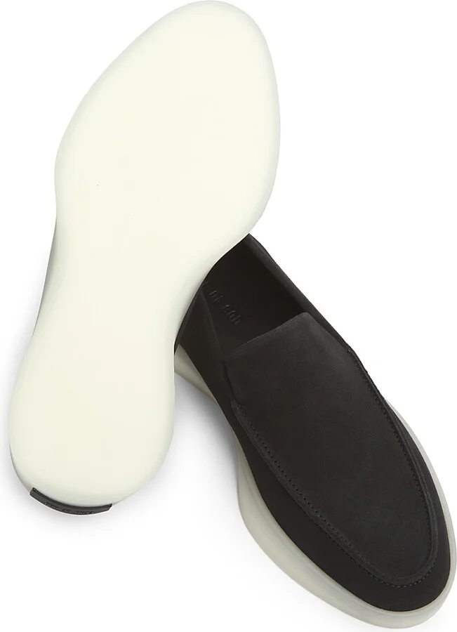 Men's Tonal Suede Loafers - Black - Size 7 - Image 6