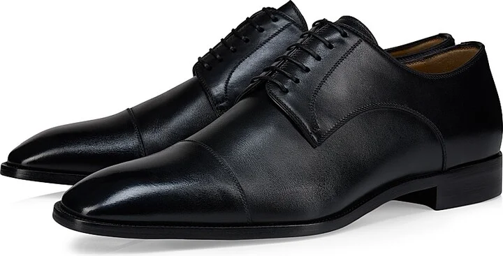 Men's Top 5 Leather Derby Shoes - Black - Size 6 - Image 2