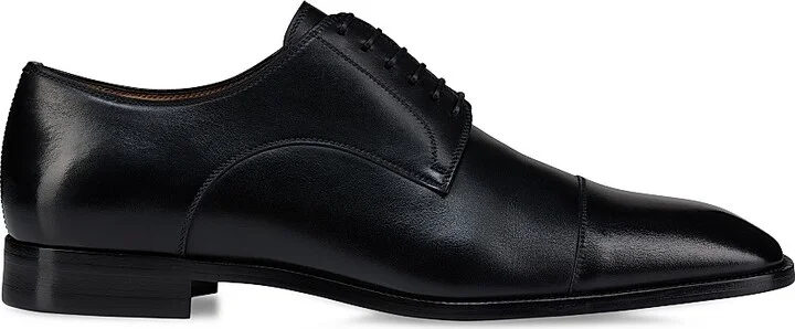 Men's Top 5 Leather Derby Shoes - Black - Size 6