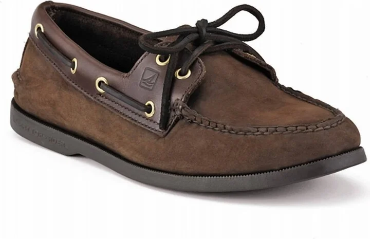 Men's Top Sider Boat Shoe - Wide In Brown Buck