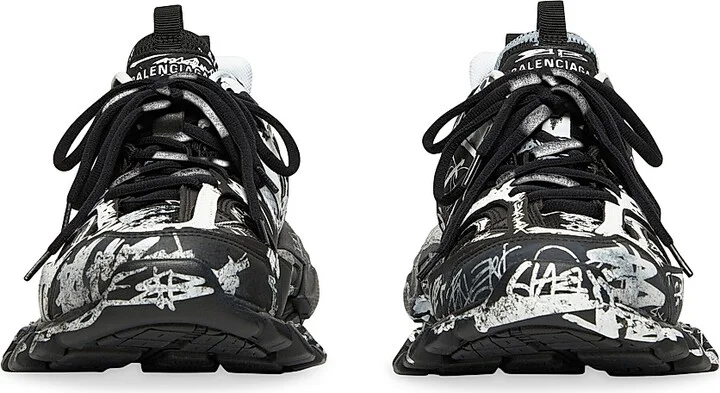 Men's Track Graffiti Sneakers - Black - Size 8 - Image 3