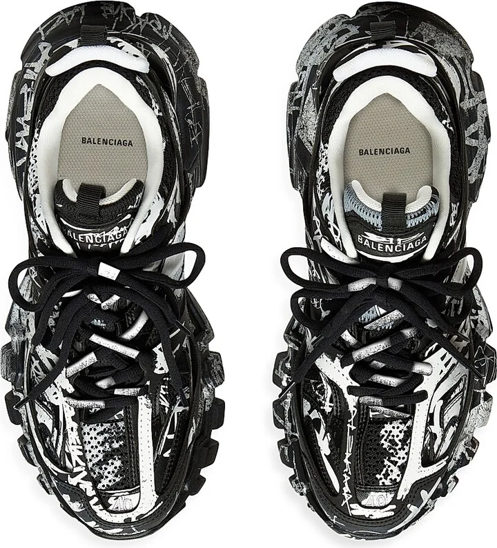 Men's Track Graffiti Sneakers - Black - Size 8 - Image 6