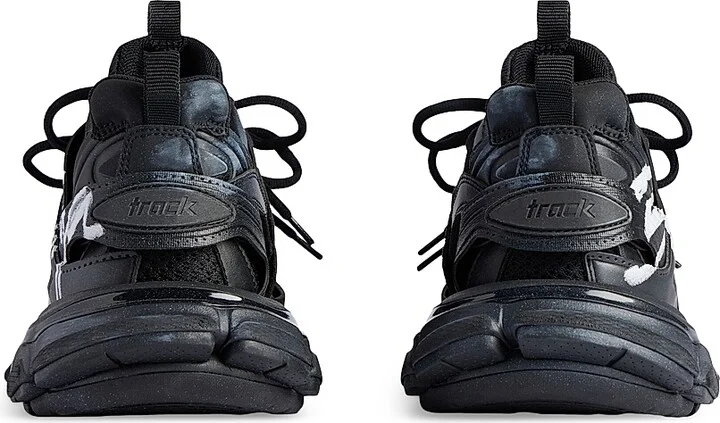 Men's Track Signature Sneakers - Black White - Size 10 - Image 3