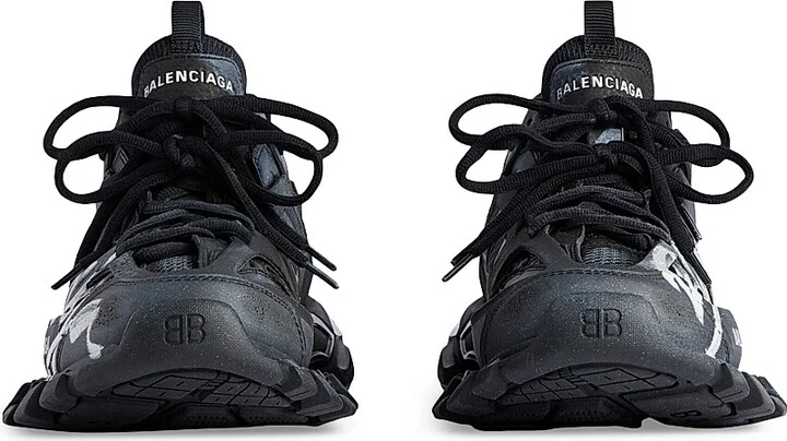 Men's Track Signature Sneakers - Black White - Size 10 - Image 4