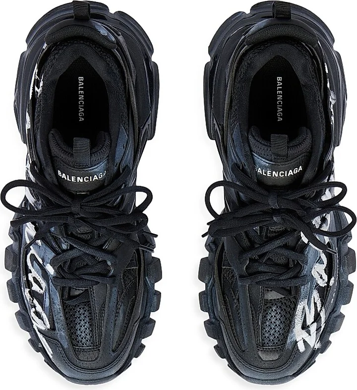 Men's Track Signature Sneakers - Black White - Size 10 - Image 5