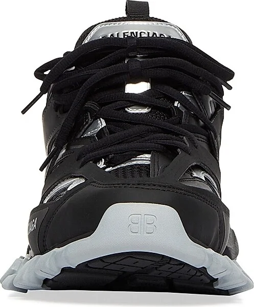 Men's Track Sneaker - Black Silver - Size 6 - Image 3