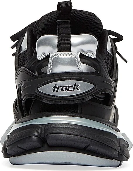 Men's Track Sneaker - Black Silver - Size 6 - Image 4