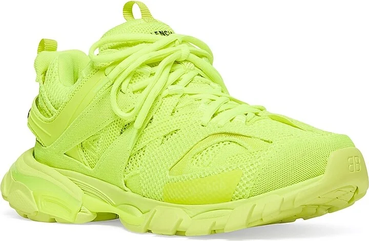 Men's Track Sneaker In Full Mesh - Fluo Yellow Black - Size 6 - Image 2
