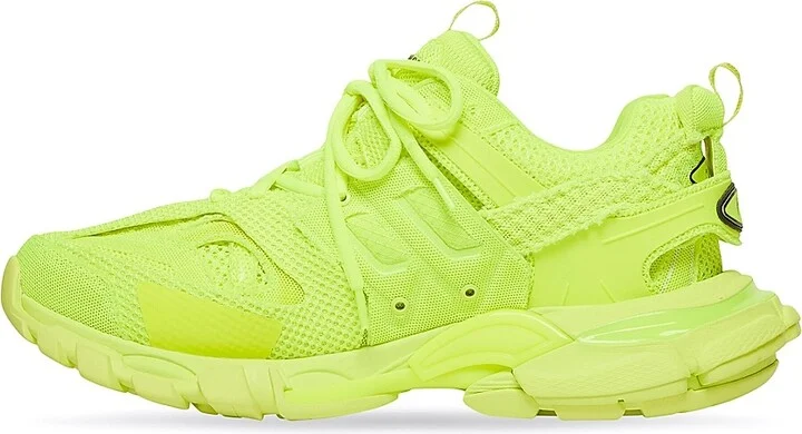 Men's Track Sneaker In Full Mesh - Fluo Yellow Black - Size 6 - Image 4