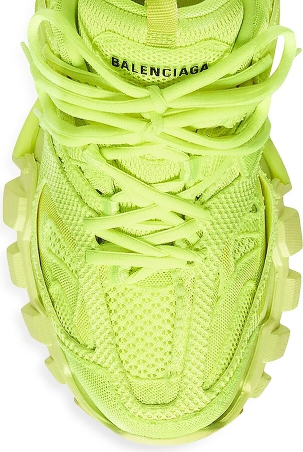 Men's Track Sneaker In Full Mesh - Fluo Yellow Black - Size 6 - Image 6