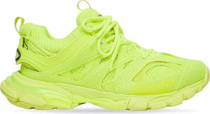 Men's Track Sneaker In Full Mesh - Fluo Yellow Black - Size 6