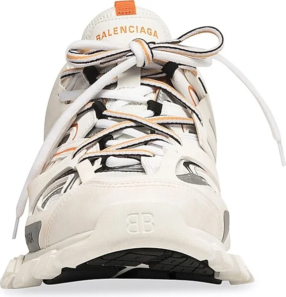 Men's Track Sneaker - White Orange - Size 6 - Image 2