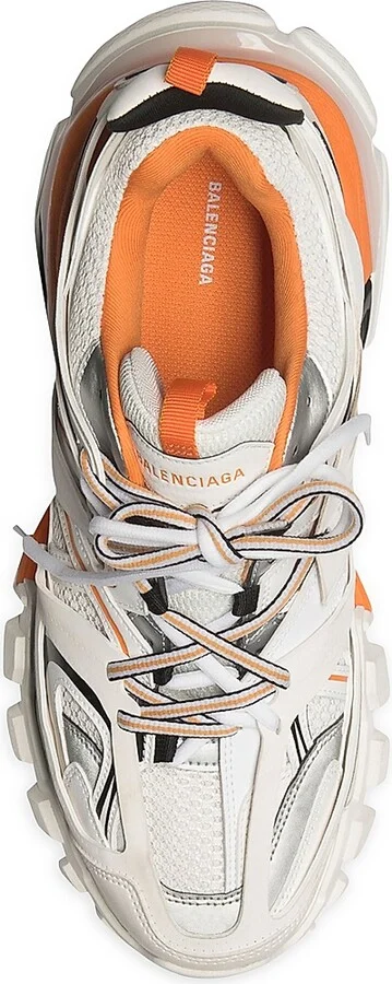 Men's Track Sneaker - White Orange - Size 6 - Image 4