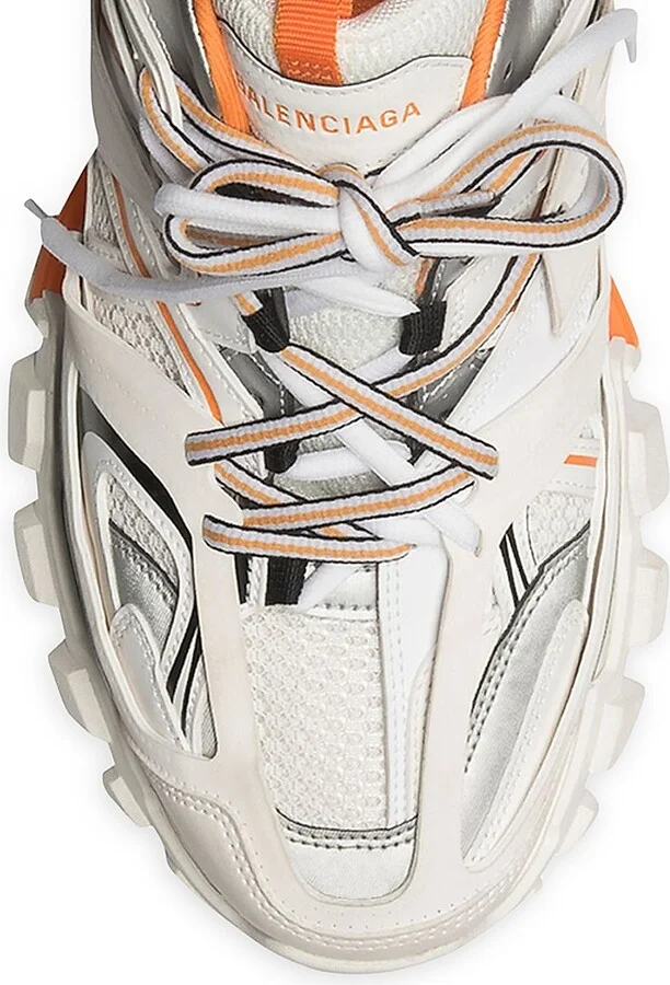 Men's Track Sneaker - White Orange - Size 6 - Image 5