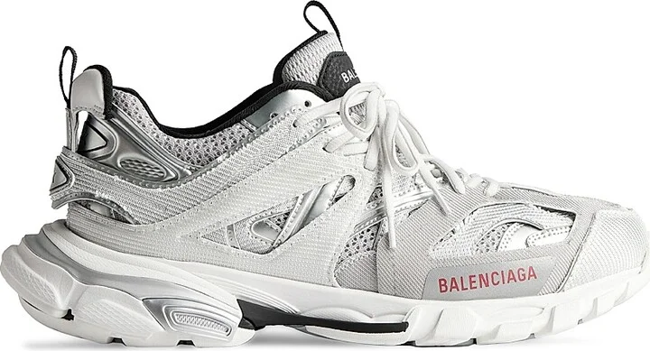Men's Track Sneakers - Silver White Black - Size 10