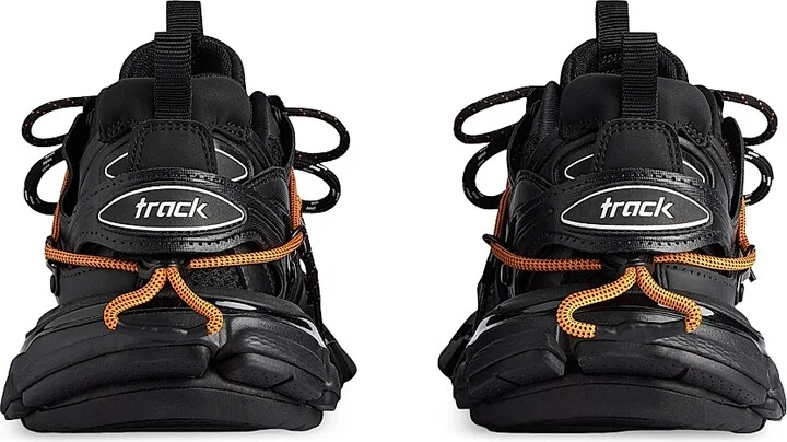 Men's Track Trail Laces Sneakers - Black Orange - Size 6 - Image 3