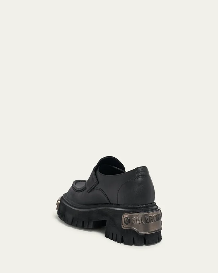 Men's Tractor Leather Chunky Loafers - Image 4