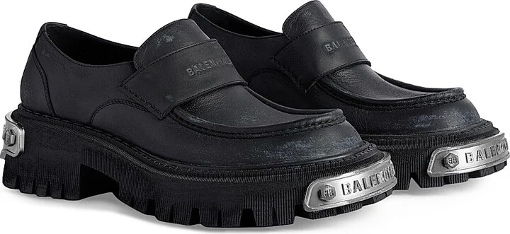 Men's Tractor Loafers - Black Silver - Size 7 - Image 2