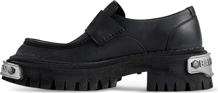 Men's Tractor Loafers - Black Silver - Size 7 - Image 5