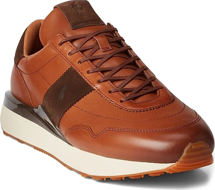 Men's Train 89 Pony-Embossed Leather & Suede Running Sneakers - Tan - Size 10 - Image 2