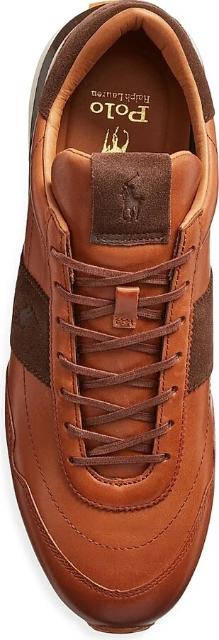 Men's Train 89 Pony-Embossed Leather & Suede Running Sneakers - Tan - Size 10 - Image 5