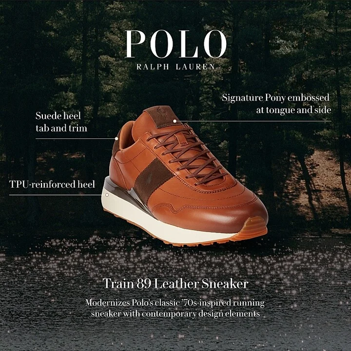 Men's Train 89 Pony-Embossed Leather & Suede Running Sneakers - Tan - Size 10 - Image 8