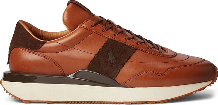 Men's Train 89 Pony-Embossed Leather & Suede Running Sneakers - Tan - Size 10