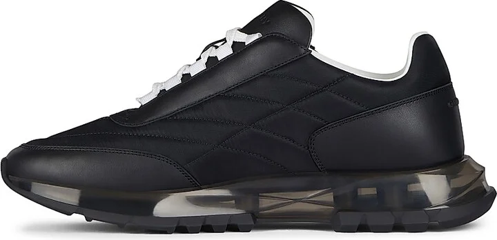 Men's Trainers Sneakers in Padded Nylon and Leather - Black - Size 7 - Image 3