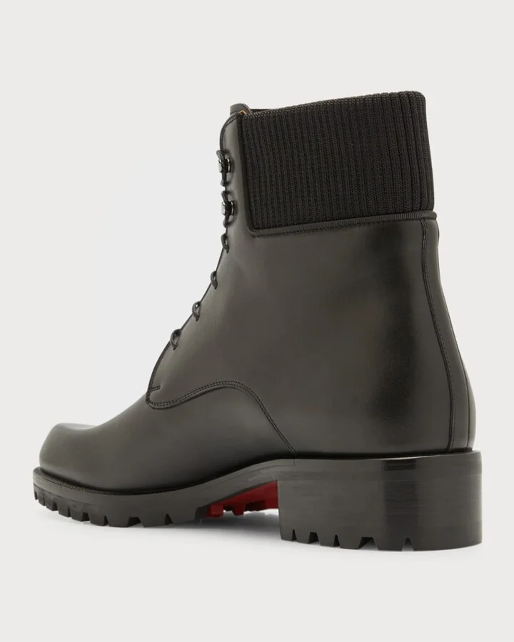 Men's Trapman Red Sole Leather Combat Boots - Image 2