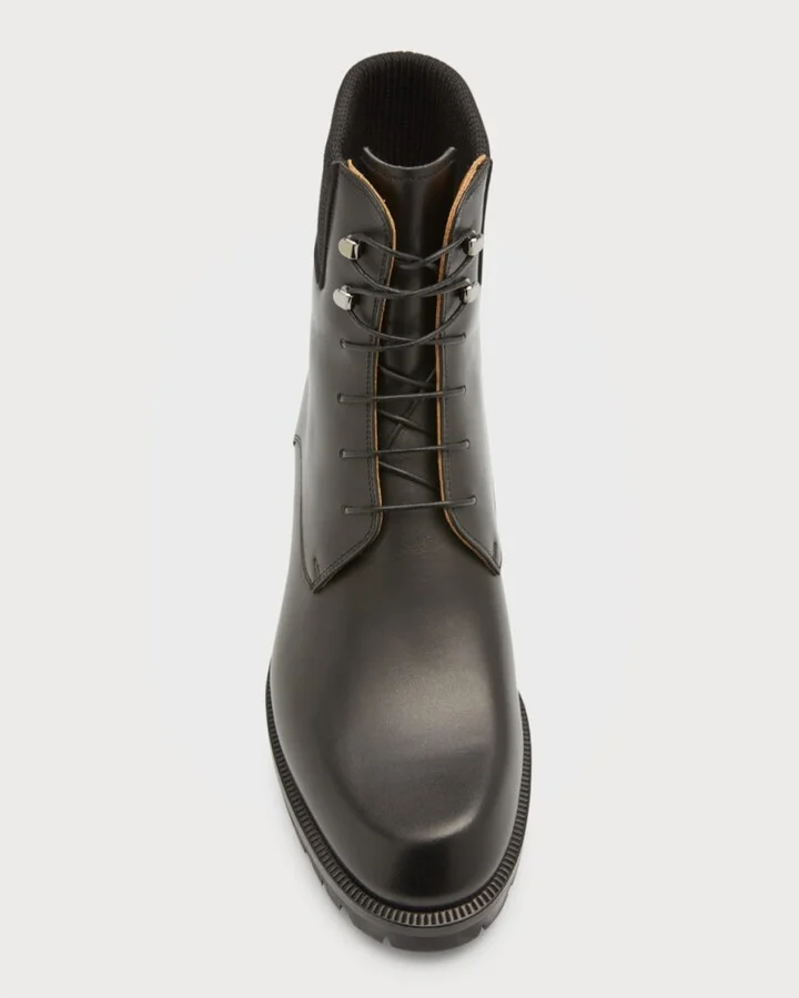 Men's Trapman Red Sole Leather Combat Boots - Image 3