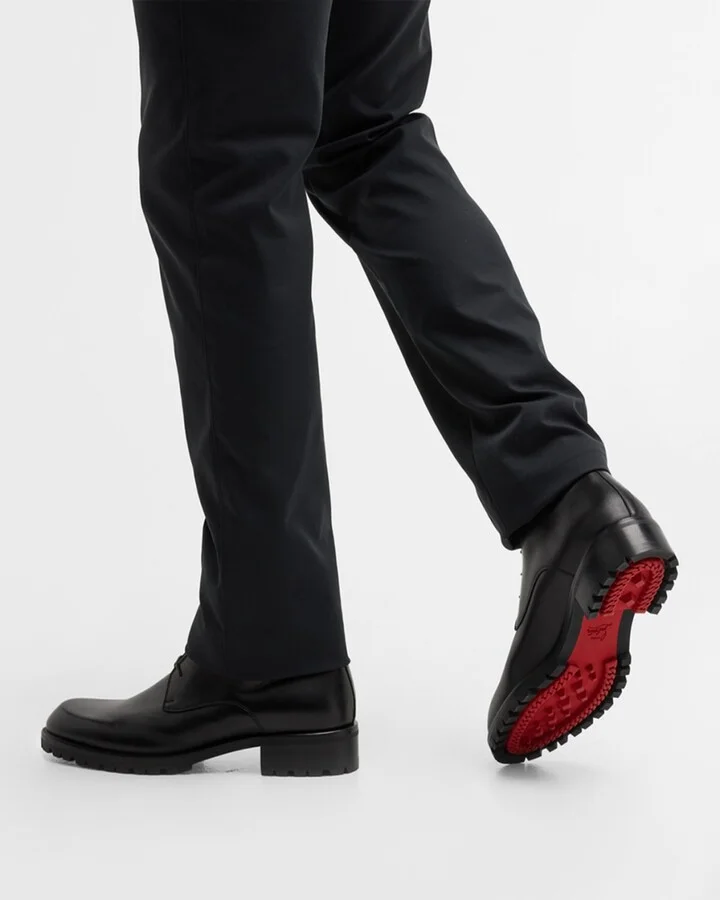 Men's Trapman Red Sole Leather Combat Boots - Image 5