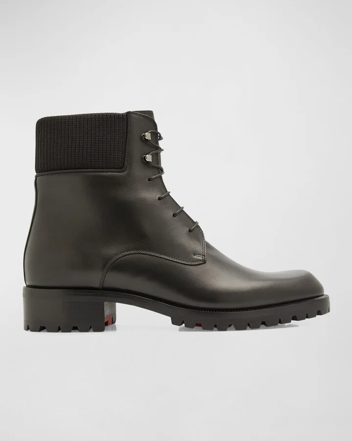 Men's Trapman Red Sole Leather Combat Boots