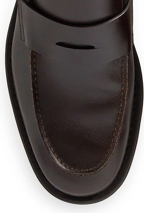 Men's Travis Leather Loafers - Very Dark Brown - Size 6.5 - Image 4